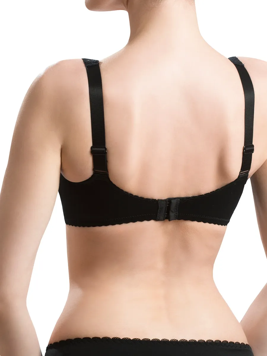 Бюстгальтер после мастэктомии с кармашками послеоперационный черный