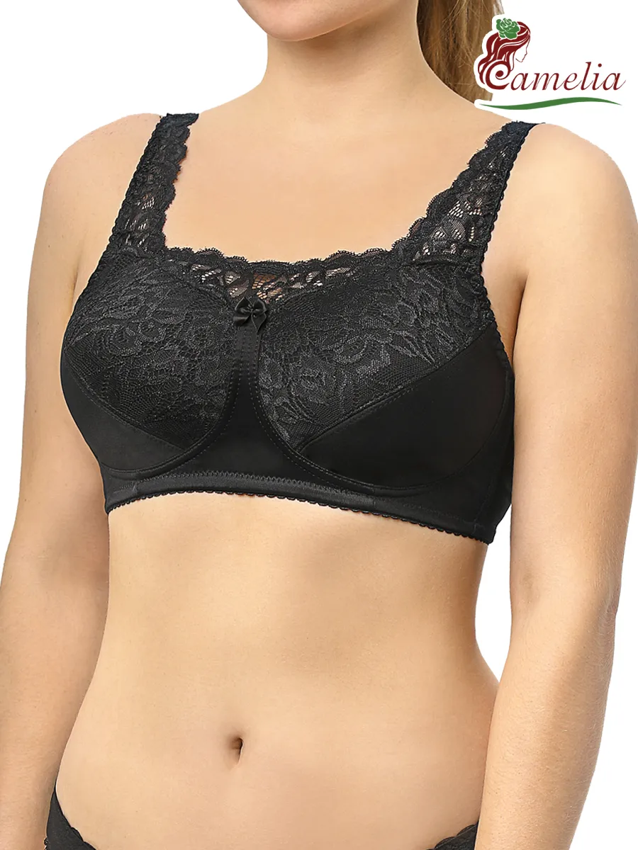 Бюстгальтер после мастэктомии с кармашками послеоперационный черный