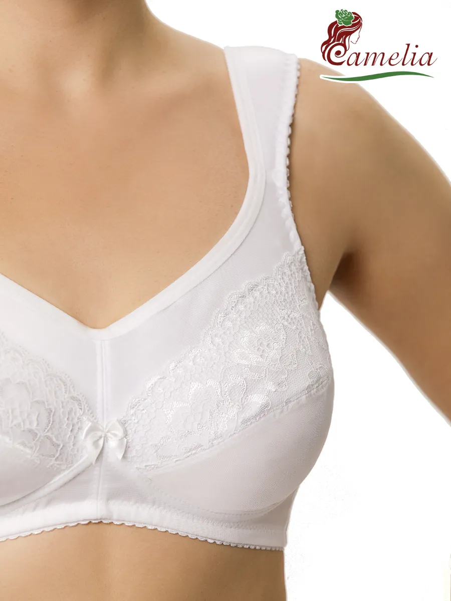 Бюстгальтер после мастэктомии с кармашками послеоперационный белый