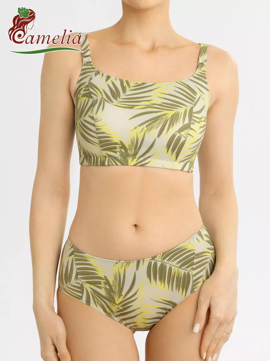 Купальник после мастэктомии ортопедический раздельный оливковый